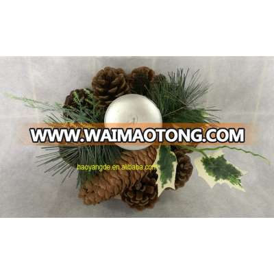 Artificial Pine cone Christmas candle holders Forest Series