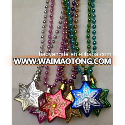 Mardi Gras beads Painted Flower Shaped pendant Party Beads Supplier