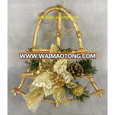 Wholesale Artificial decorative Christmas natural Rattan Bell