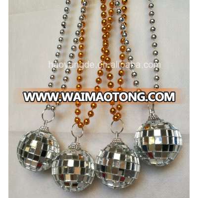 Jumbo Mardi Gras beads Large Silver Disco Ball pendant Party Beads Manufacturer