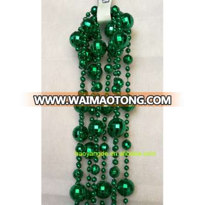 Party Beads Metallic Large Diamond & Round Bead Necklaces Mardi Gras beads