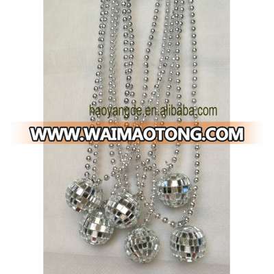 Party Beads Supplier Silver Disco Ball pendant Metallic Bead Mardi Gras beads